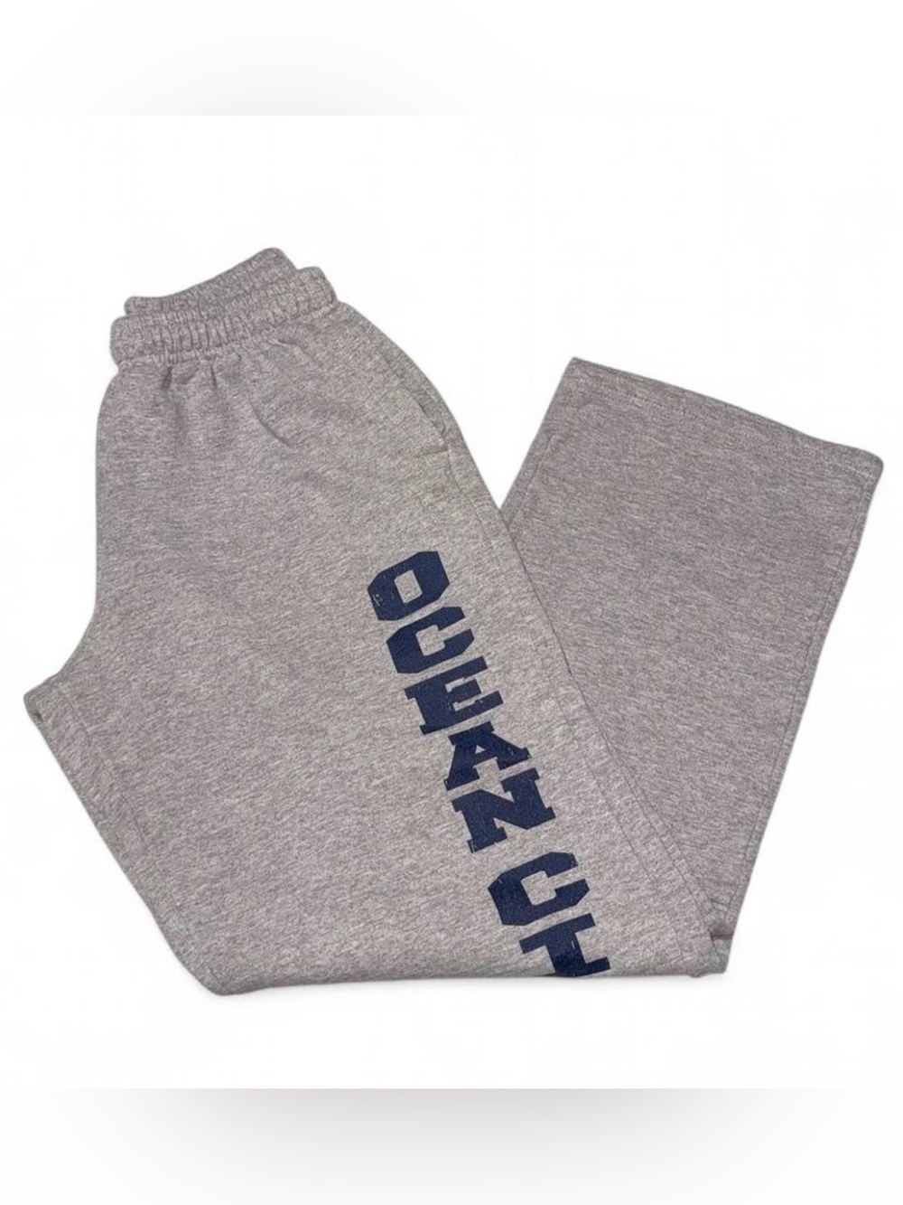 Gildan Gray Sweatpants with Navy 'OCEANCH' Leg Print